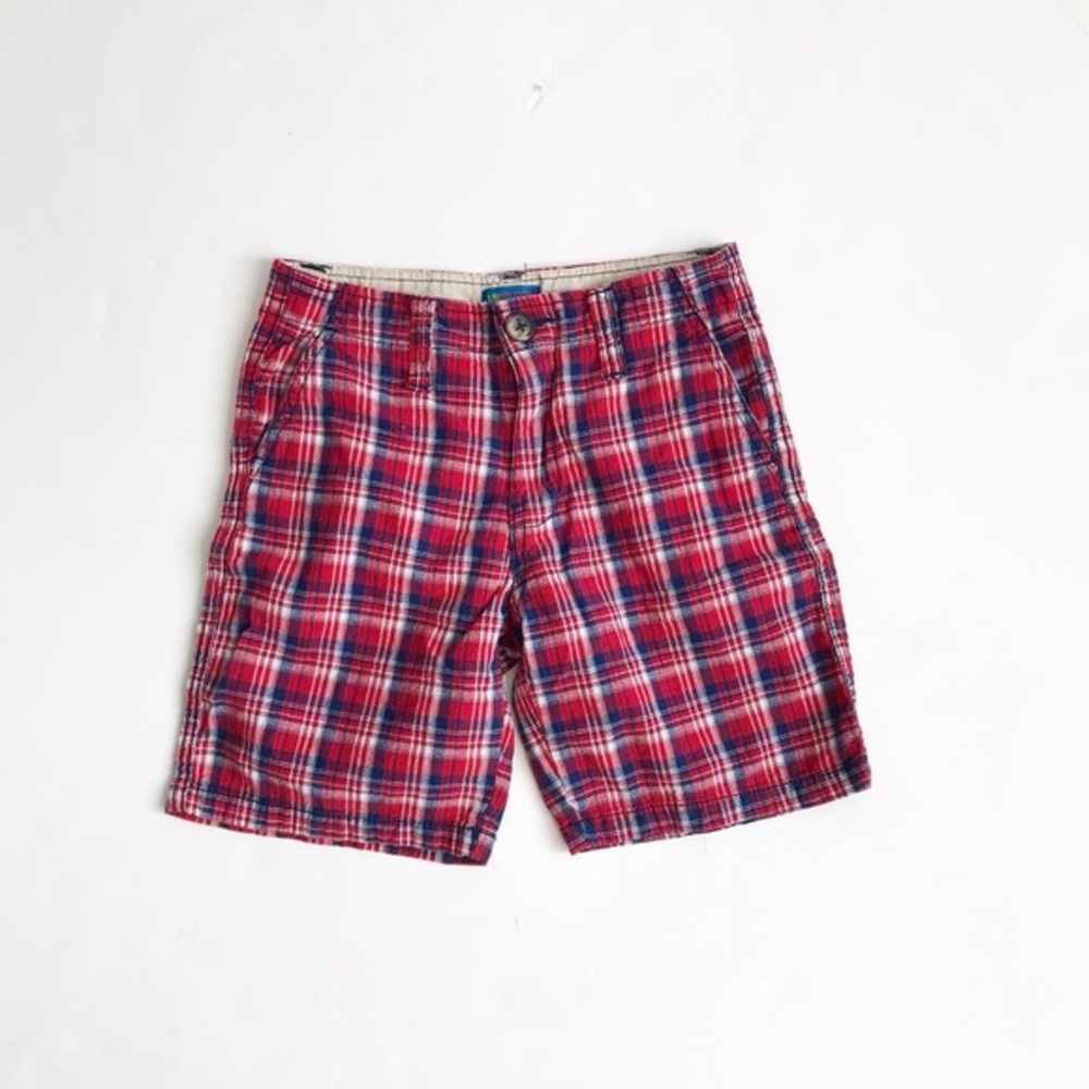 Urban kids red/navy plaid shorts EUC 8Y